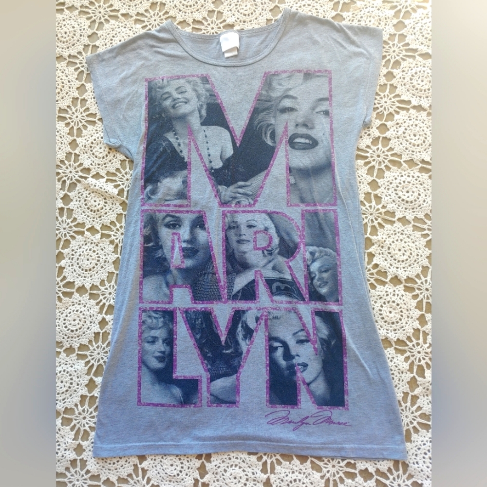 RARE Marilyn Monroe Gray Purple Nightgown Pajamas Dress